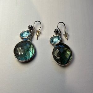 Michael Dawkins Labradorite & Sky Blue Topaz Earrings
